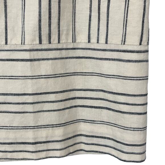 Madewell Linen Gamine Mini Skirt in Stripe Play White Blue Mini Skirt sz 4 - Picture 8 of 11